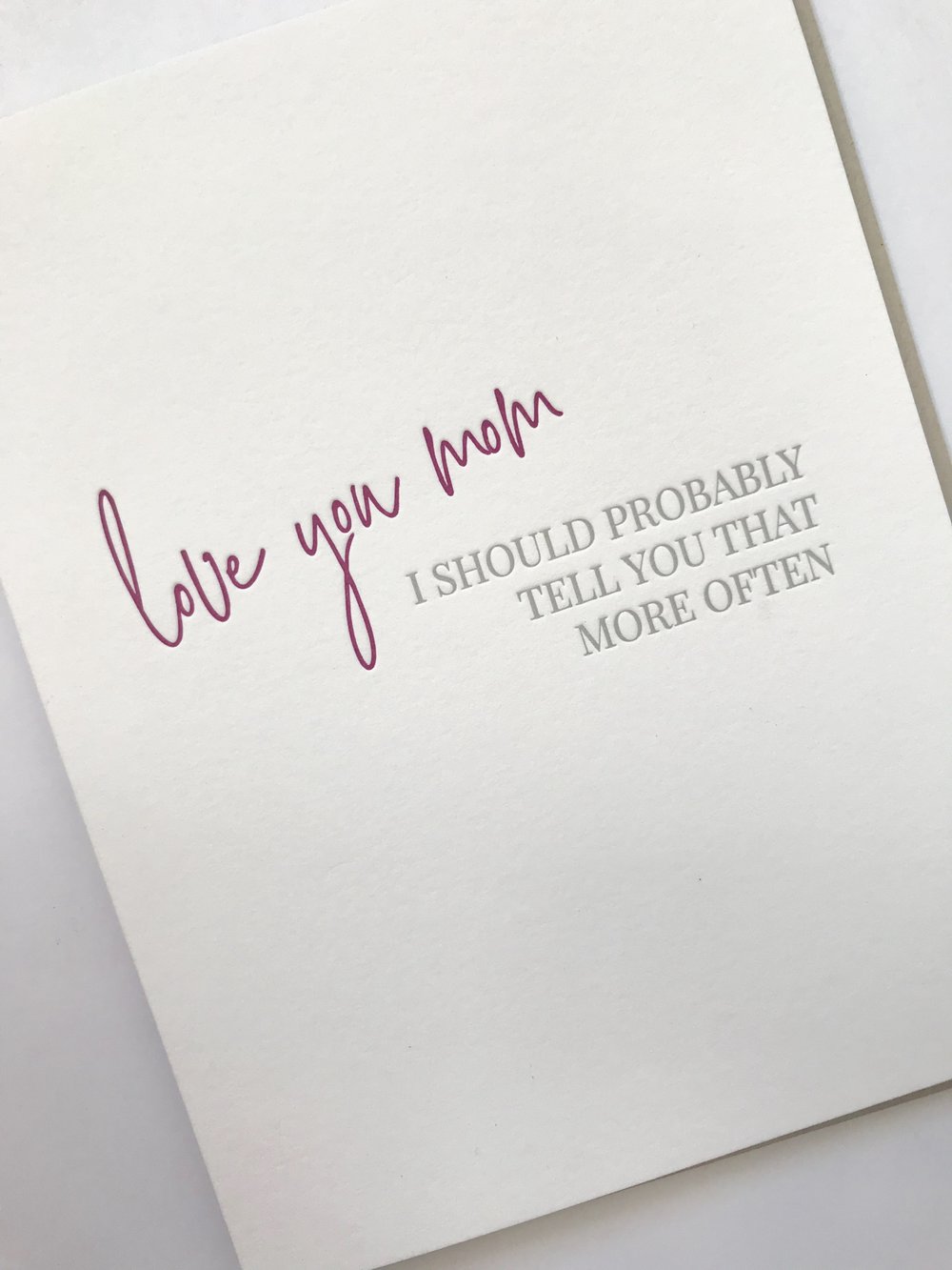 Carina Paper Mothers day card love you mom at twang and pearl