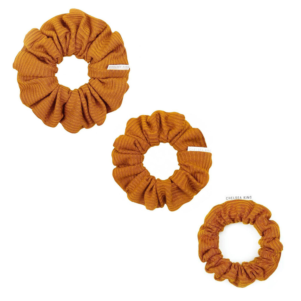 Chelsea King French Ribbed Scrunchie | Caramel, Handmade in Canada