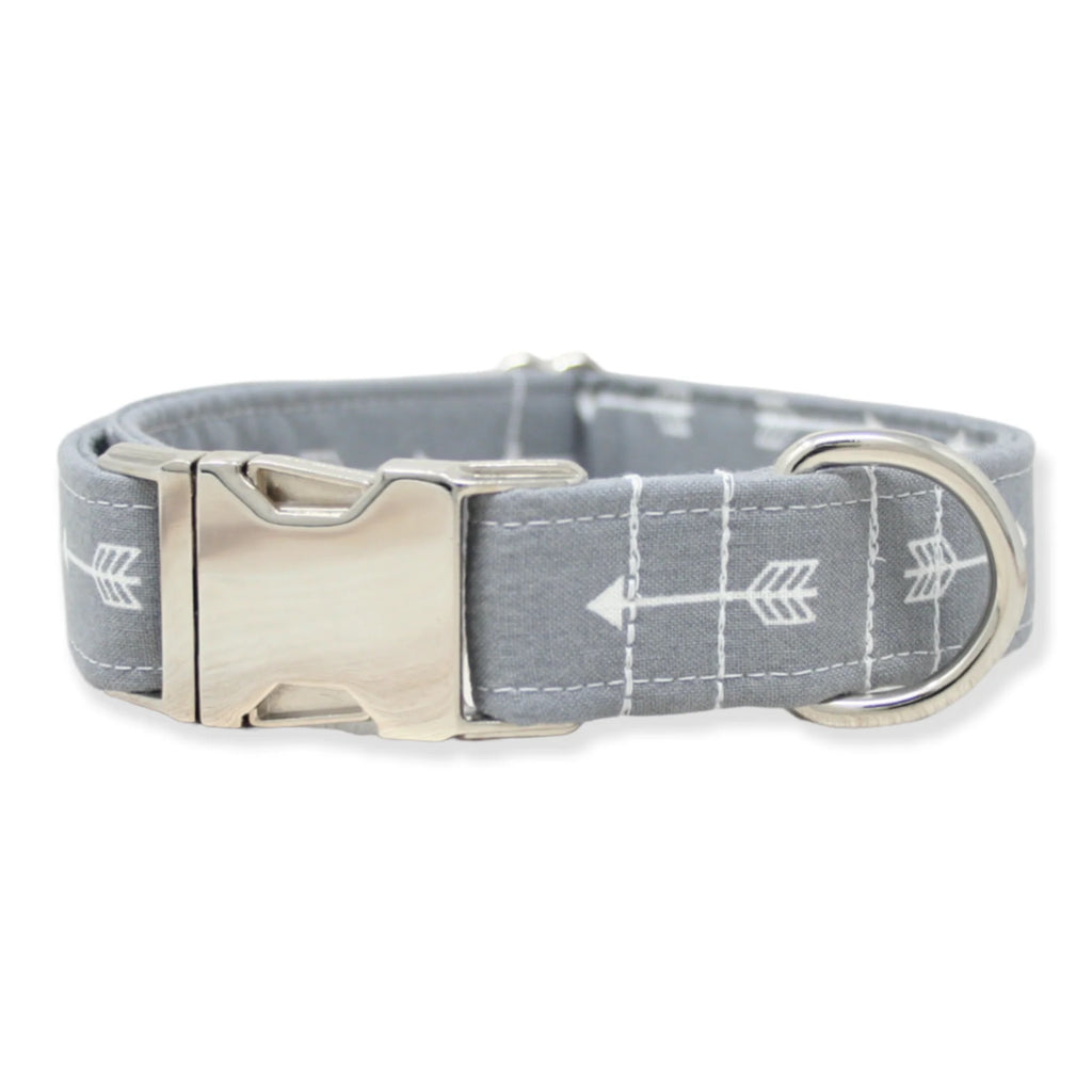 The Oxford Dog Dog Collar | Grey Arrows, Handmade