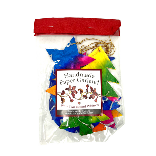 Handmade Paper Garland | Nature, Made in Thailand, 9' Long