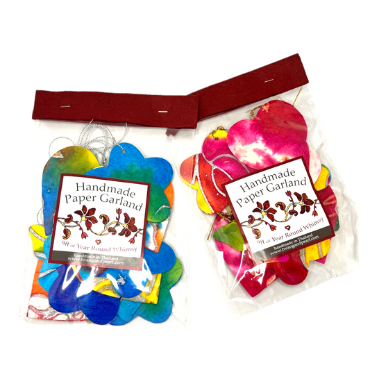 Handmade Paper Garland | Spring, Made in Thailand, 9' Long