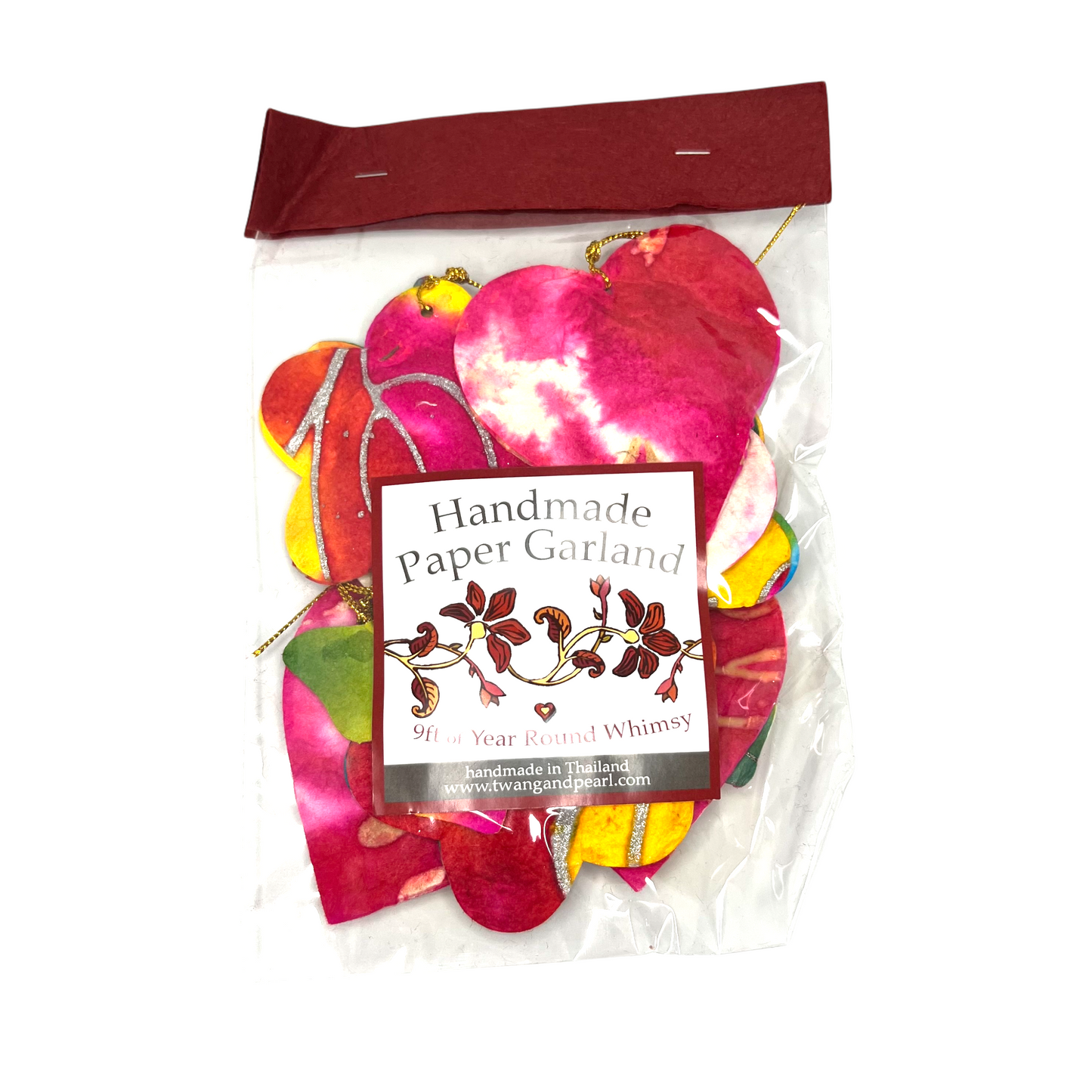Handmade Paper Garland | Spring, Made in Thailand, 9' Long