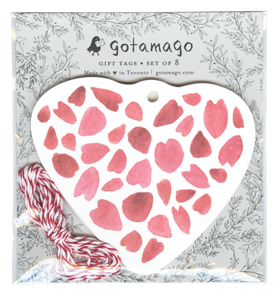 Sakura Heart Gift Tags - Set of 8