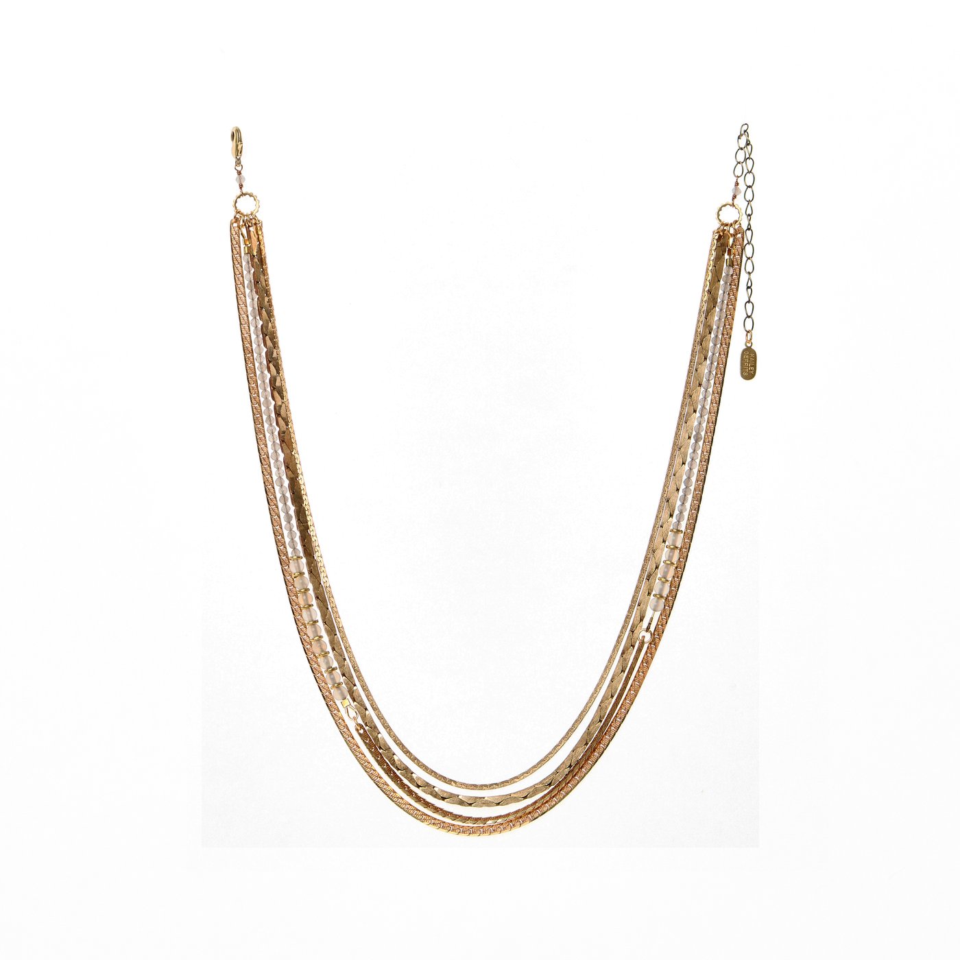 Hailey Gerrits Regis Necklace | Gold Rutilated Quartz, Vintage Brass