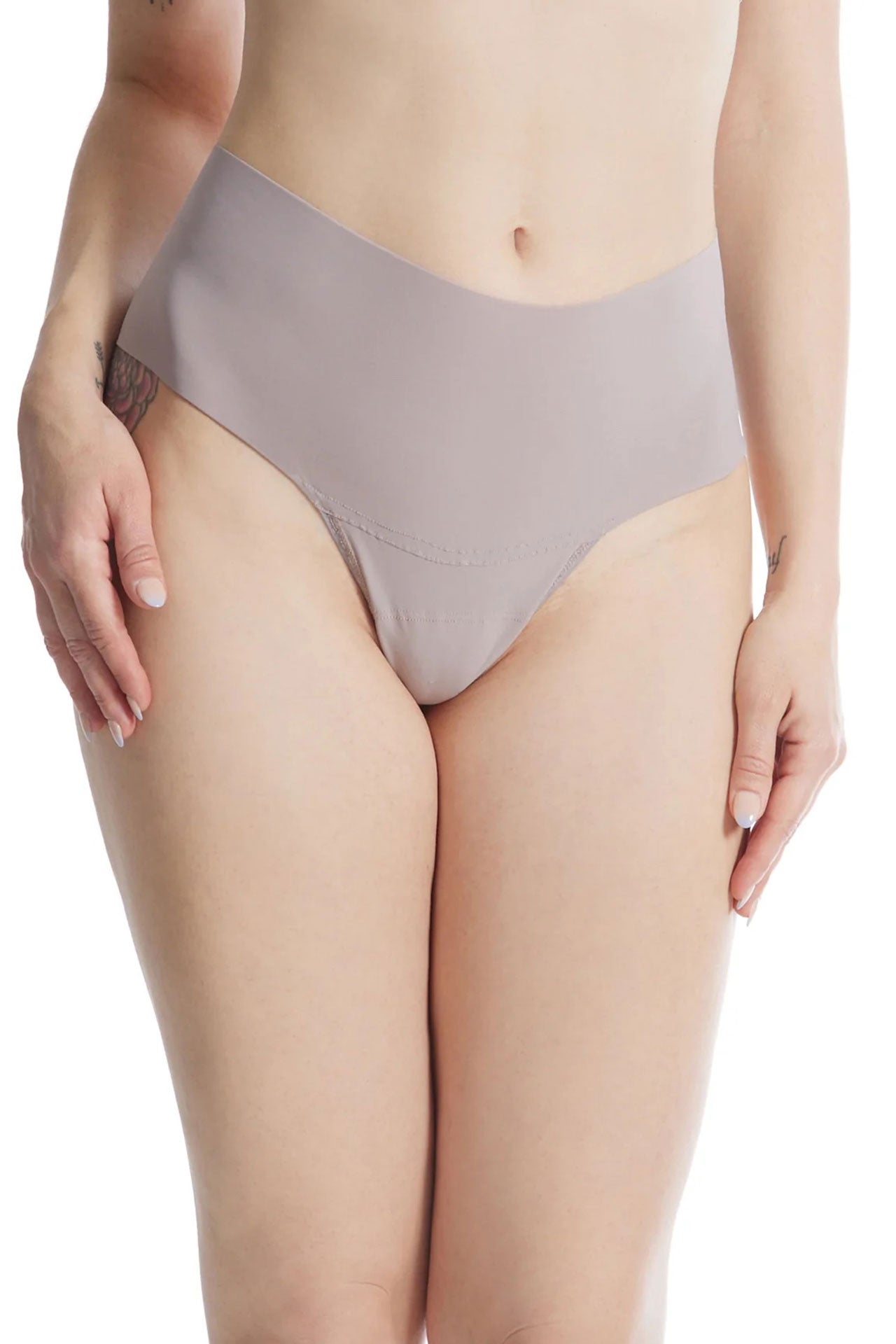 Hanky Panky Hi-Rise Thong Breathe Godiva | Evening Grey, Made in USA
