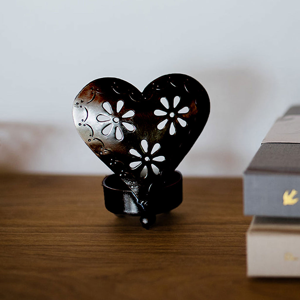 Heart Candle Holders Black