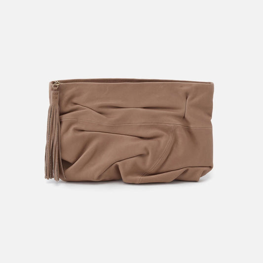 Hobo Clutch Brave Taupe | Soft Hide Leather