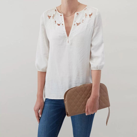 Hobo Bag Cole Taupe | Soft Hide, Leather Clutch