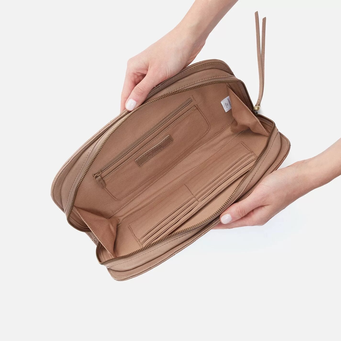 Hobo Bag Cole Taupe | Soft Hide, Leather Clutch