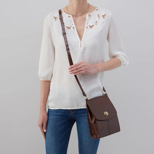 Hobo Bags Mila Crossbody Mocha - Vintage Hide, Designed in the USA