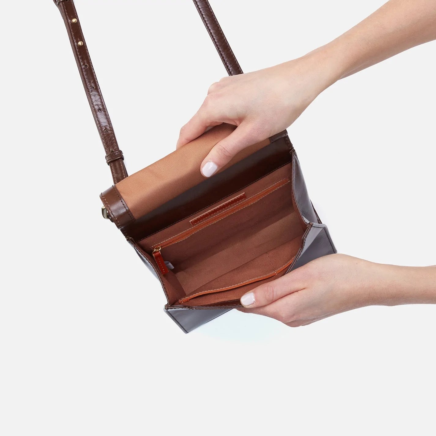 Hobo Bags Mila Crossbody Mocha - Vintage Hide, Designed in the USA