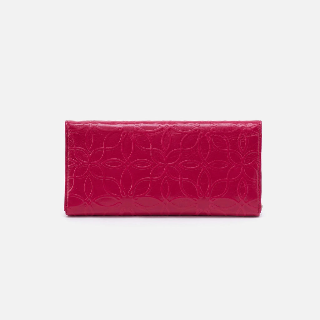 Hobo Wallet Rachel Debossed Fuchsia | Polished Hide Leather