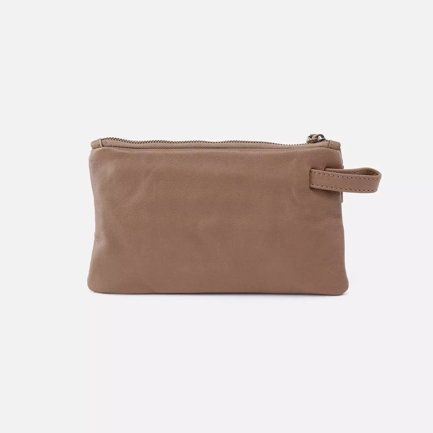 Hobo Leather Wristlet Waver Taupe | Soft Leather Hide