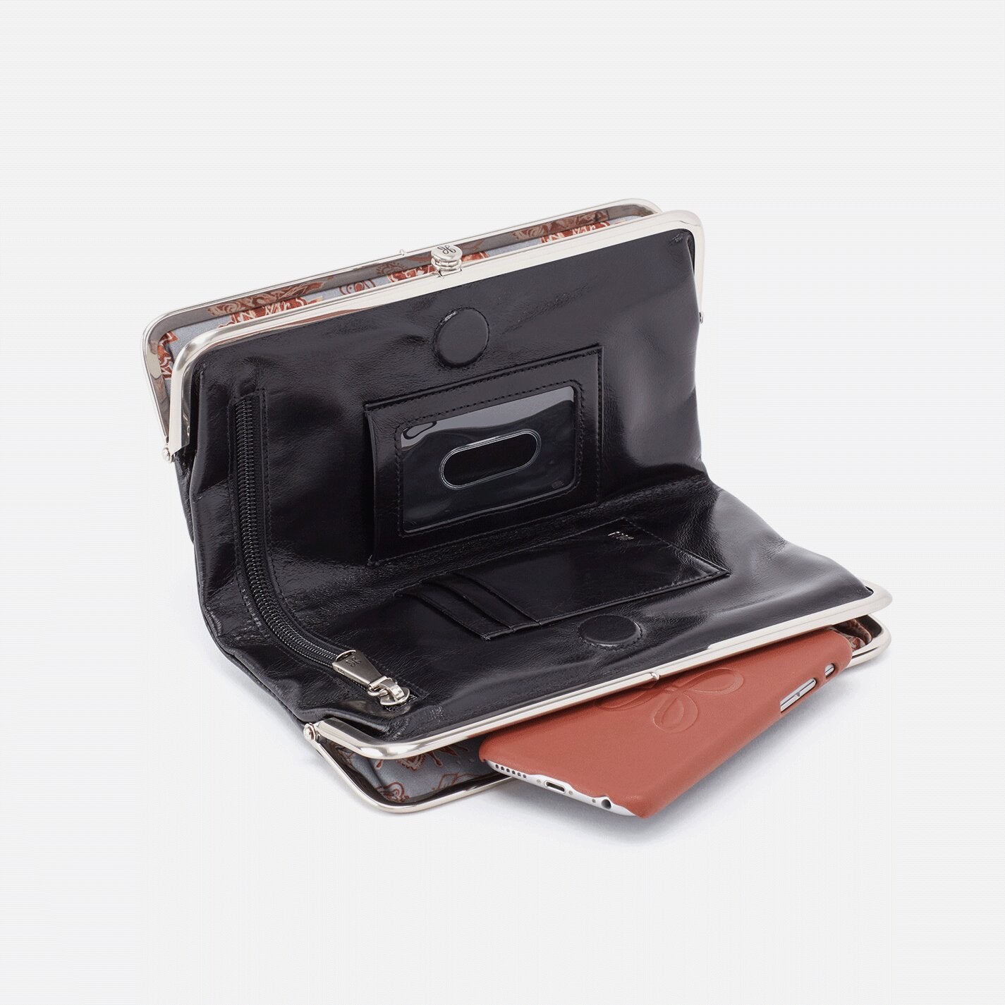 Hobo Bags Lauren Wallet Black - Vintage Leather Clutch