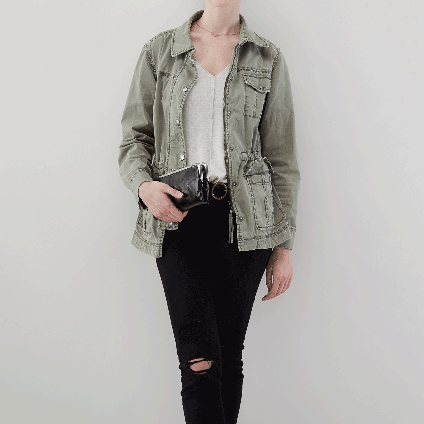 Hobo Bags Lauren Wallet Black - Vintage Leather Clutch