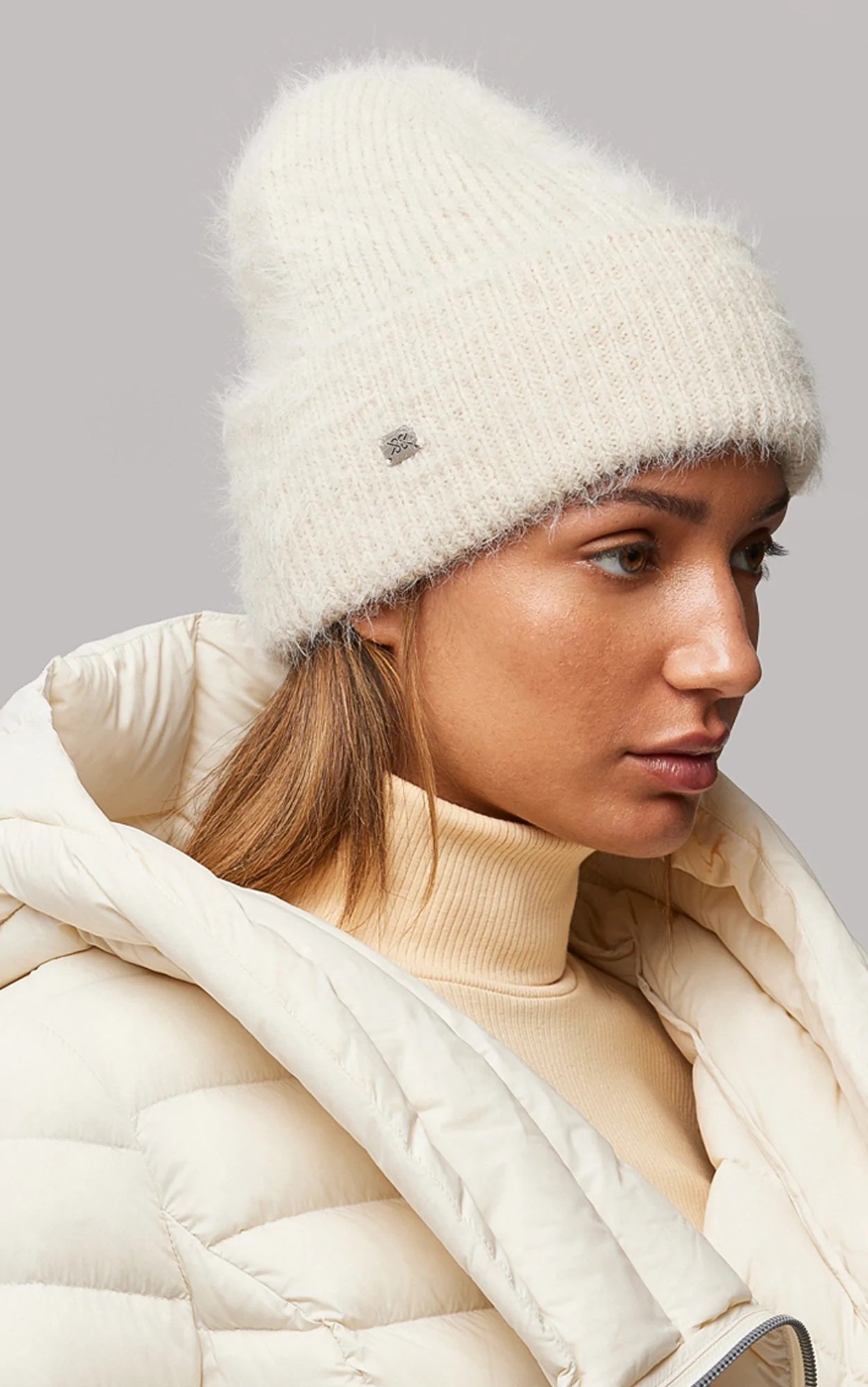 Soia & Kyo Jaya Knit Folded Hat - Powder,  Designed in Canada