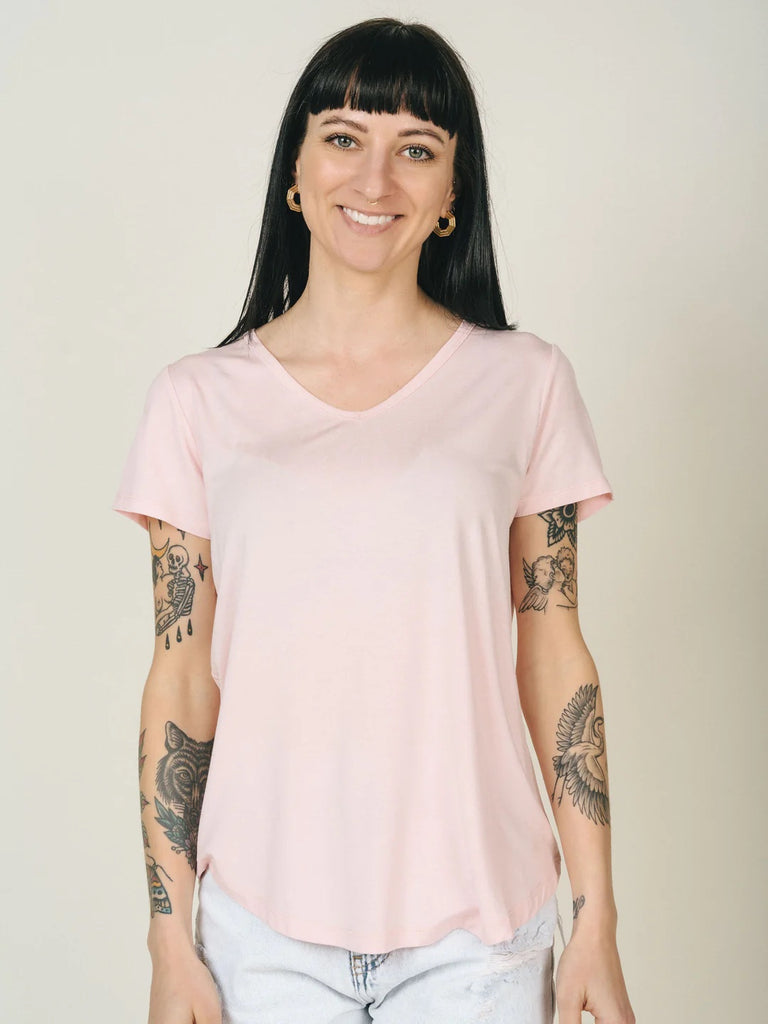 Jackson Rowe Girlfriend V-Neck T-Shirt, Whisper | Designed in Canada