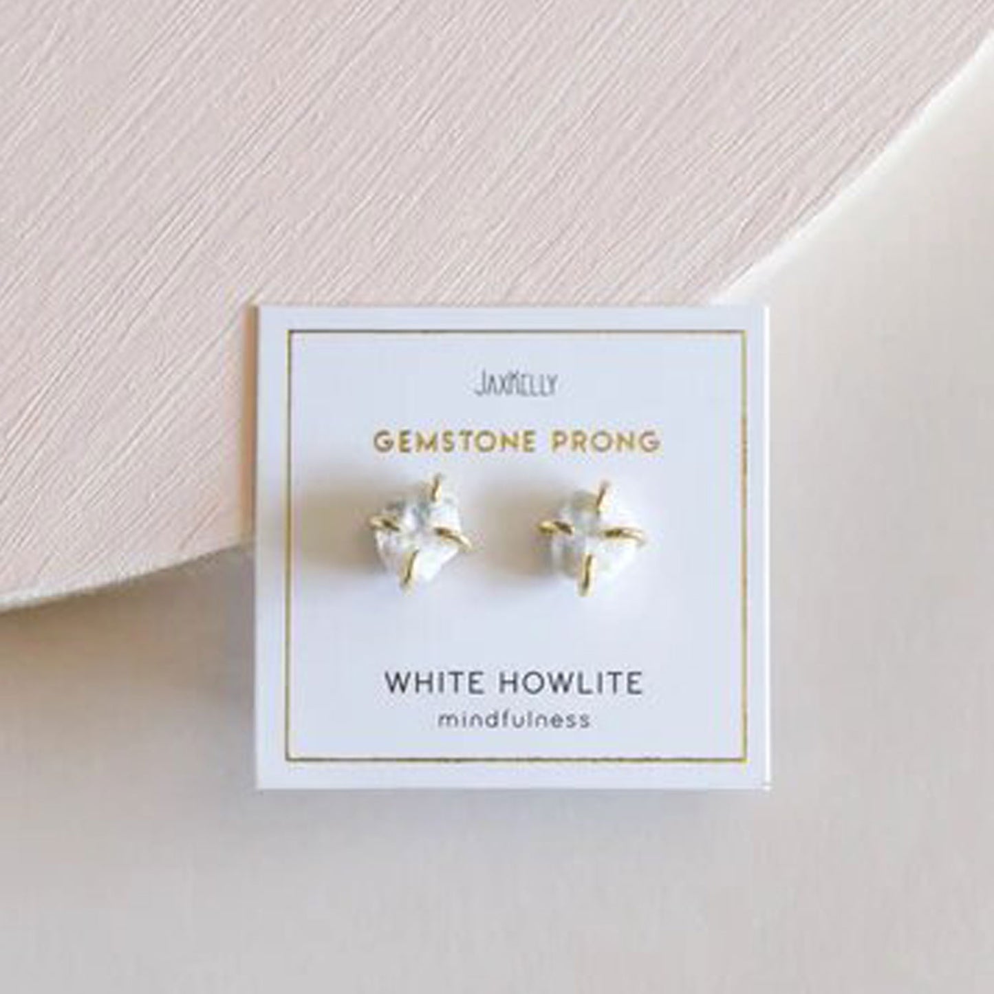JaxKelly Stud Earring Howlite Prongs
