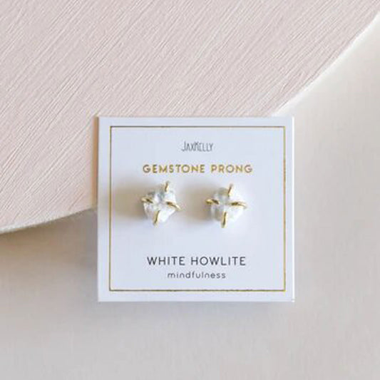JaxKelly Stud Earring Howlite Prongs