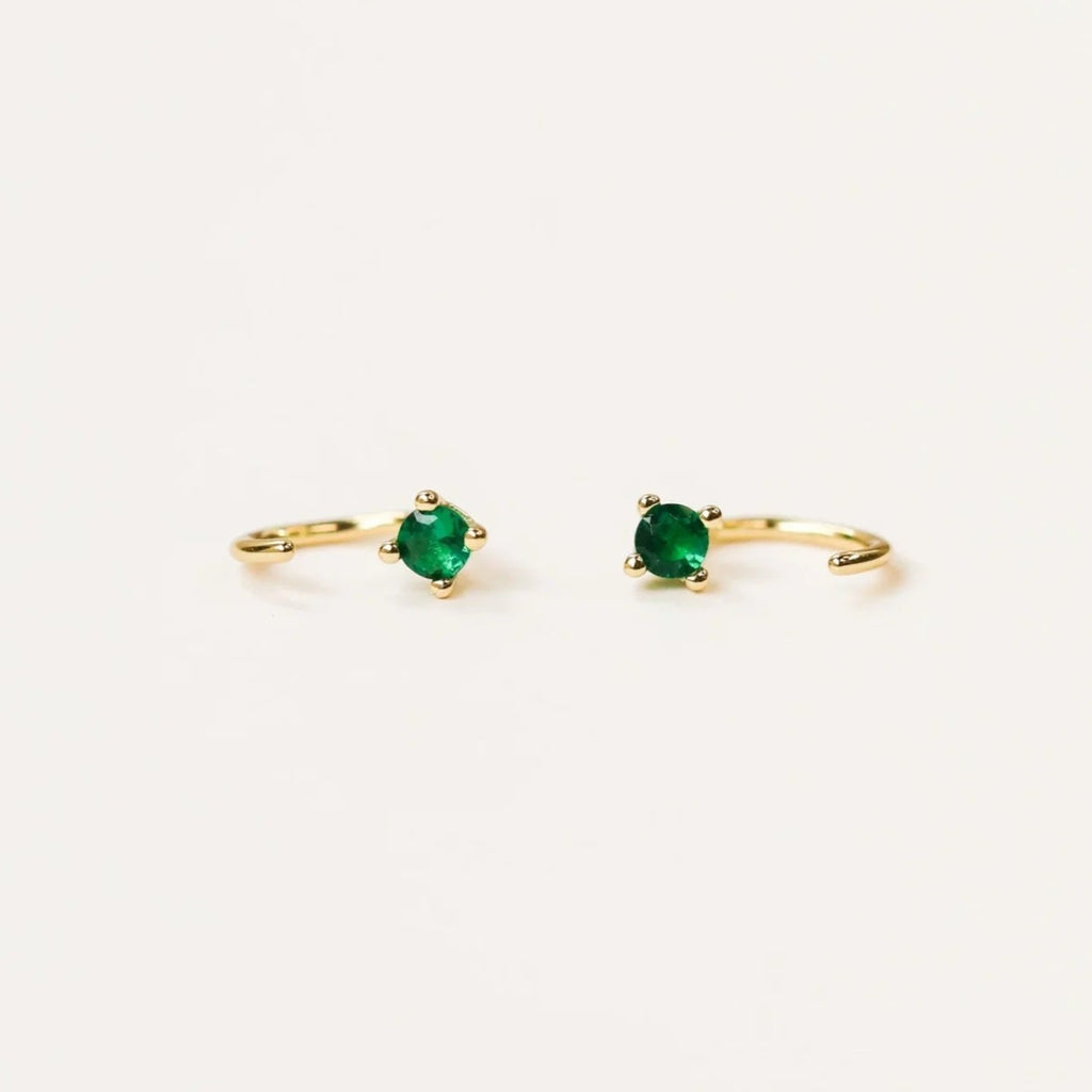 Jax Kelly Huggie Earring | Emerald, Handcrafted in USA