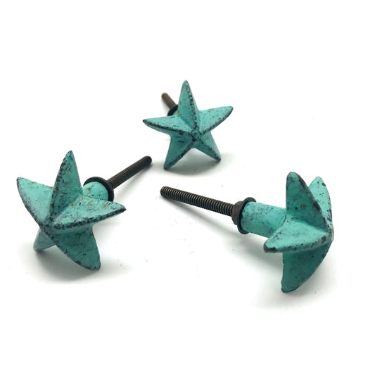 Dresser Knobs Cast Iron | Star Aqua Green, Made in India
