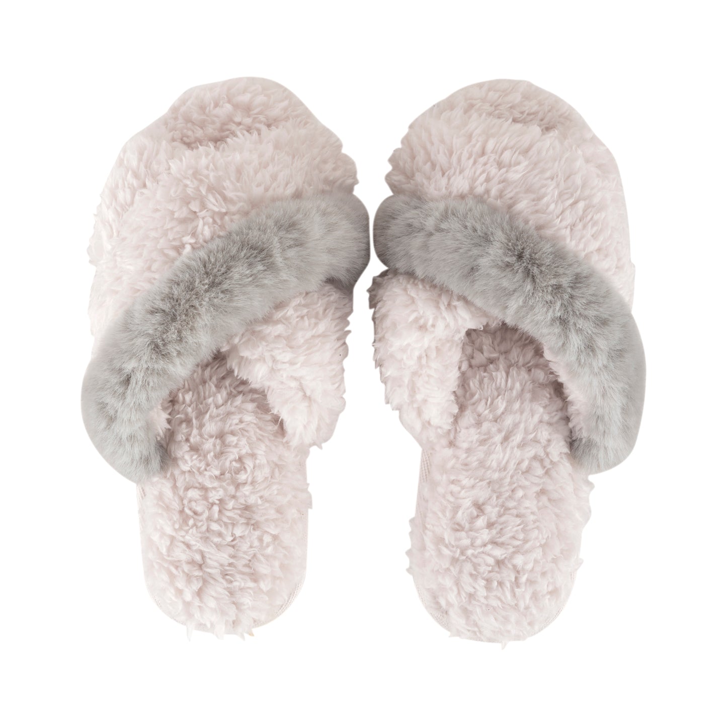 Lemon Womens Night in Berber Slide Slipper Pastel Grey