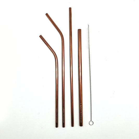 Last Straw Metal Straw Set | Rose Gold