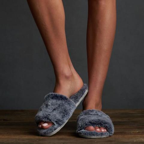 Lemon Slide Slippers Charcoal
