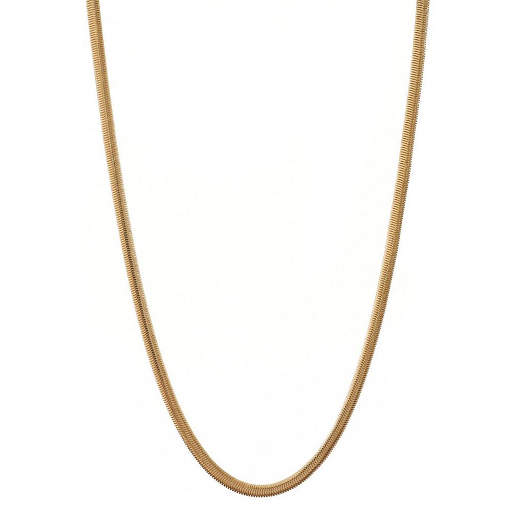 Lisbeth Jewelry Snake Herringbone Necklace Gold Fill