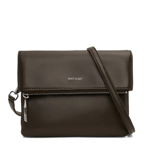 Matt & Nat Hiley Crossbody Bag - Loom Espresso, Vegan Leather