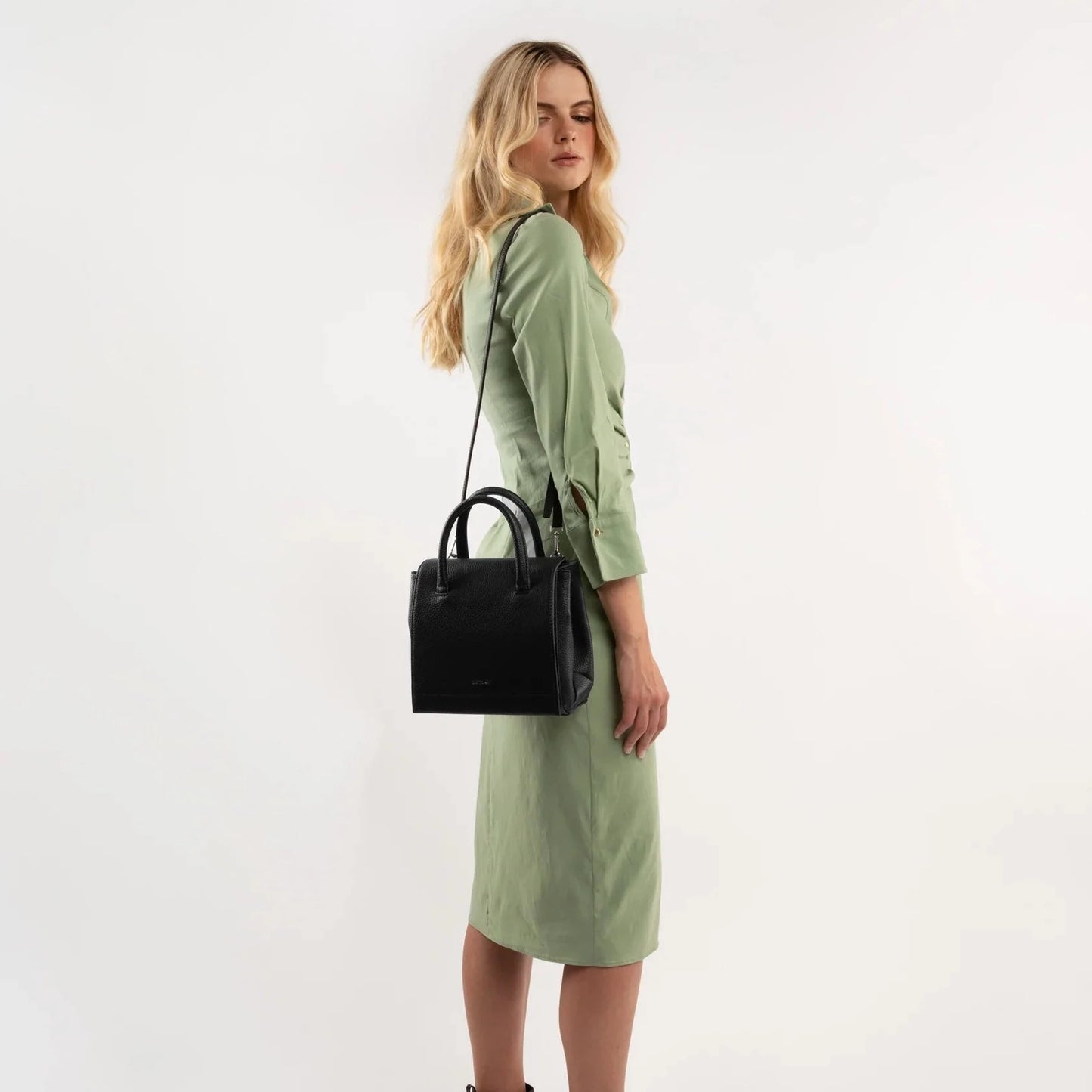 Matt & Nat Adel Satchel Small - Purity Black, Vegan Leather