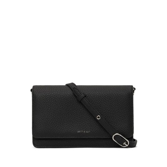 Matt and Nat Crossbody Bee Bag - Purity Black, Vegan Leather