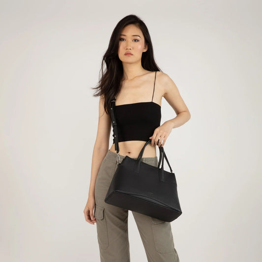 Matt & Nat Nevada Satchel | Purity Black, Vegan Leather