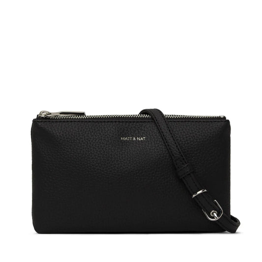 Matt and Nat Triplet Crossbody Bag - Purity Black, Vegan Leather