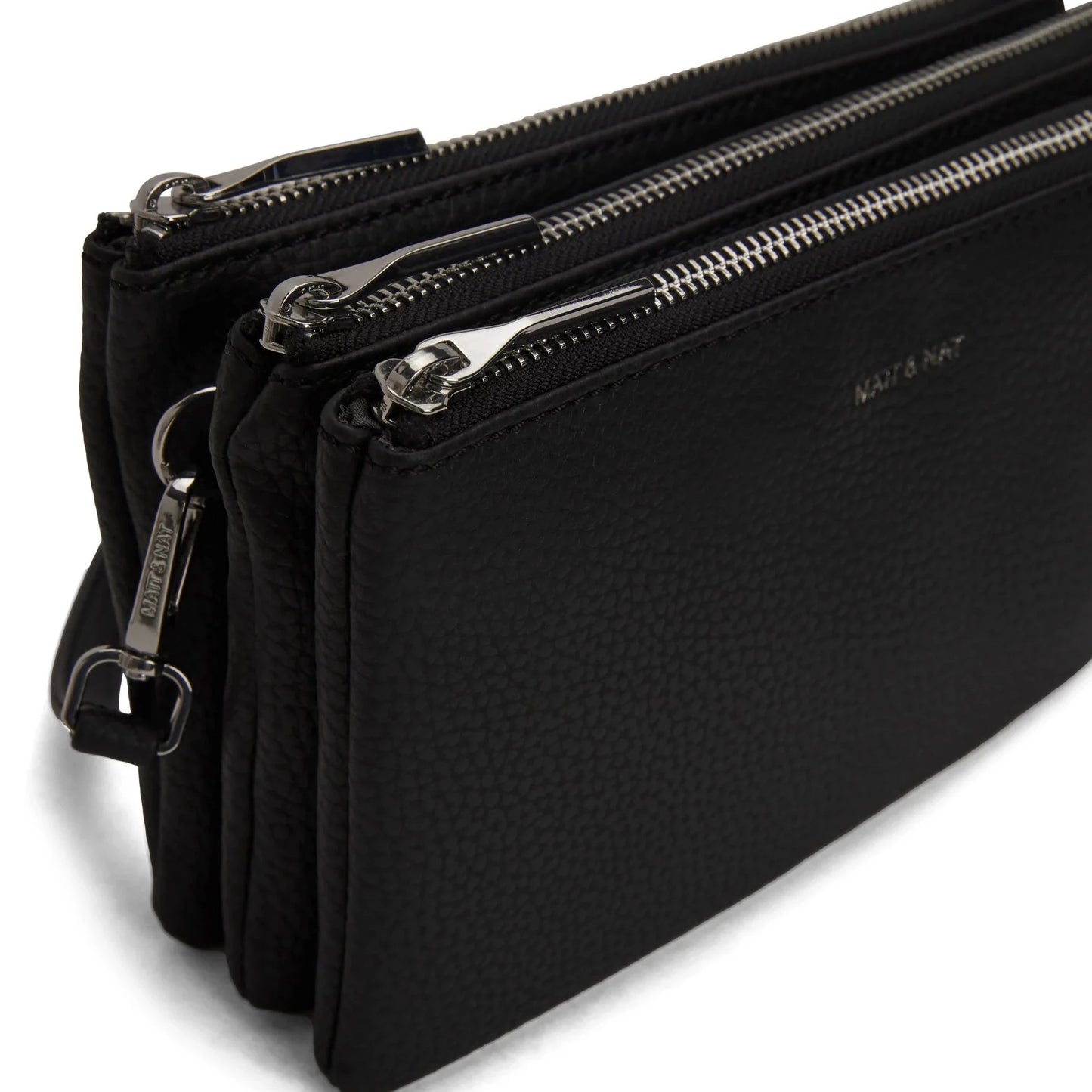 Matt and Nat Triplet Crossbody Bag - Purity Black, Vegan Leather