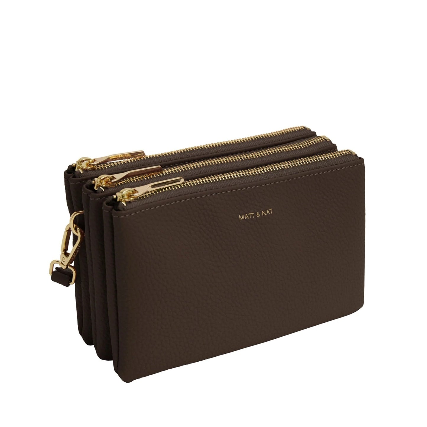 Matt and Nat Triplet Crossbody Bag - Purity Chocolate, Vegan Leather