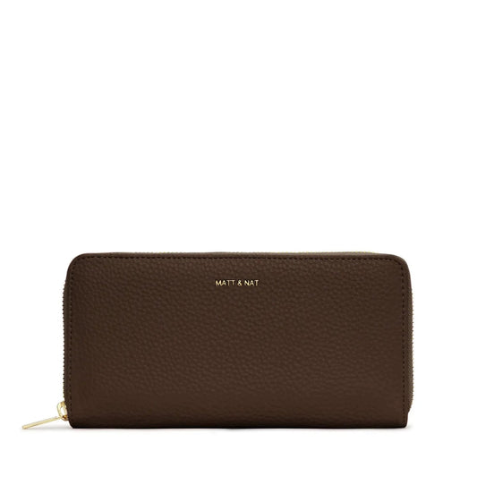 Matt & Nat Central Wallet - Purity Chocolate, Vegan Leather