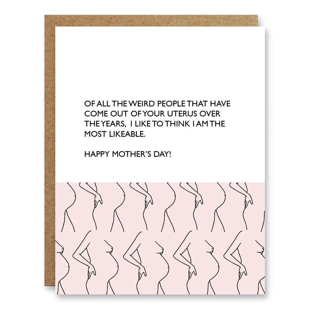 Boo To You Mother's Day Card Uterus | Blank Inside