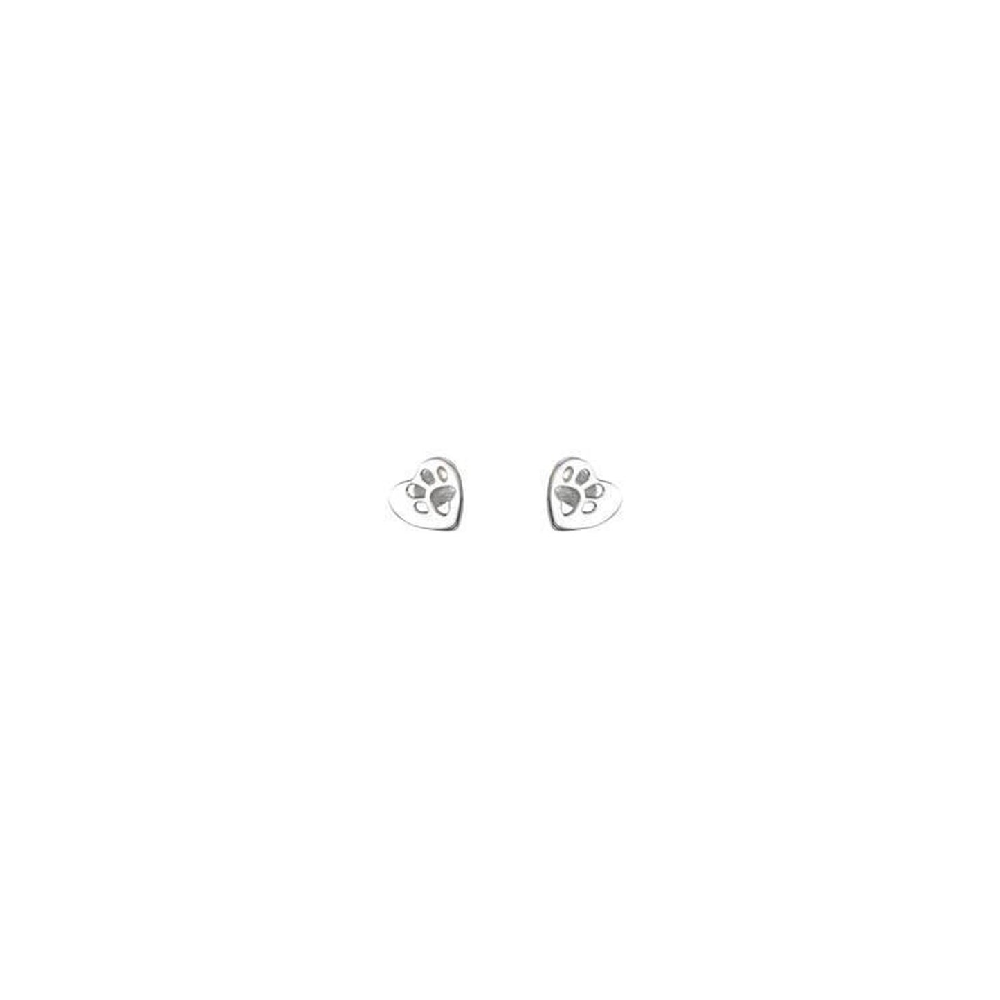mimi and marge heart paw stud earrings silver at twang and pearl