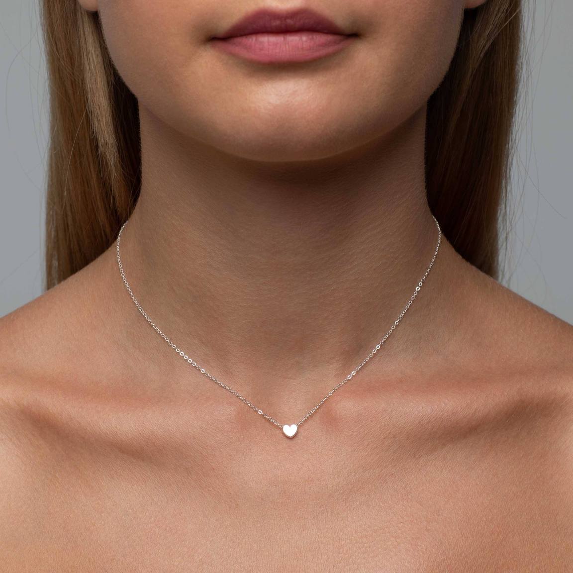 Heart Necklace - Silver Shiny
