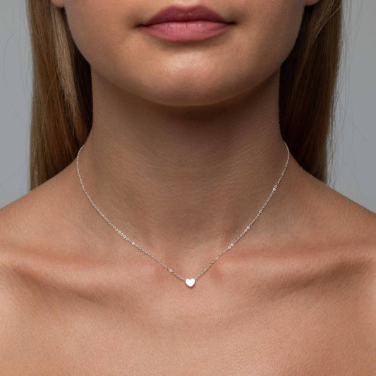 Heart Necklace - Silver Shiny