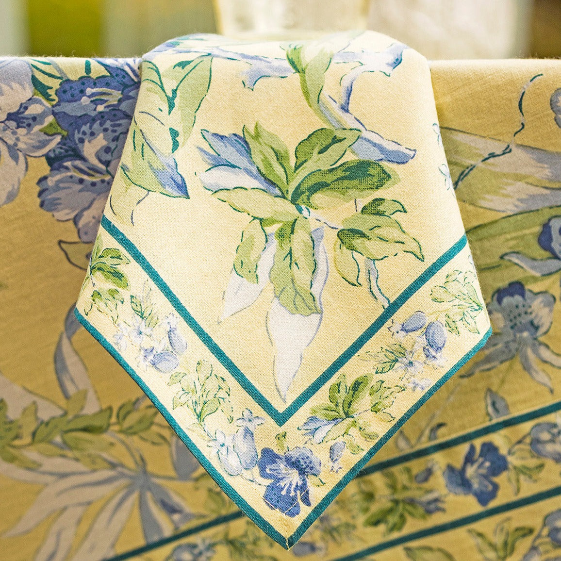 April Cornell Printed Napkins Set of 4 | Flora Yellow, Cotton