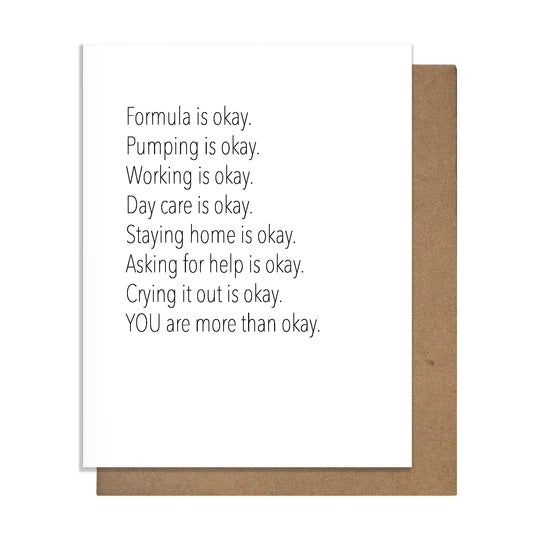Pretty Alright Goods New Baby Card - Okay Parent, Designed in USA