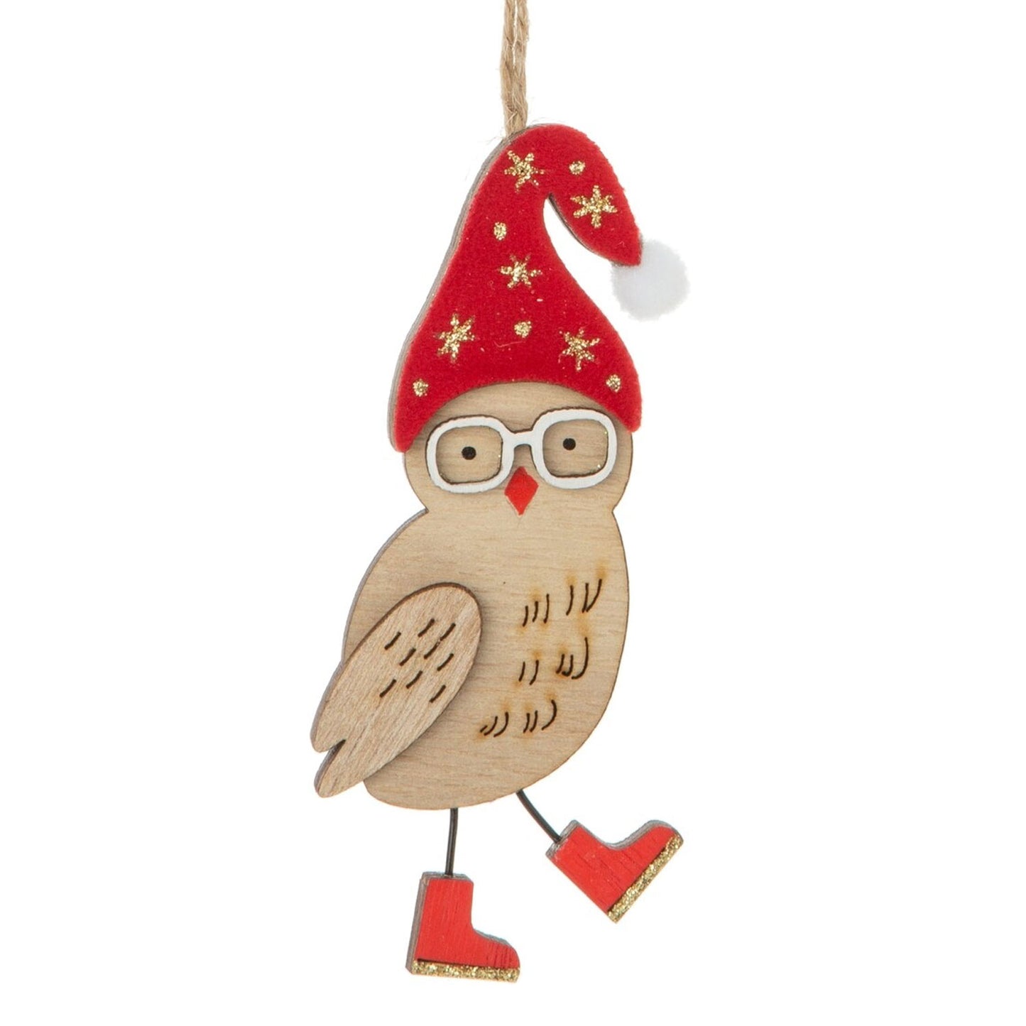 Owl Ornaments, 2 Styles | Wooden