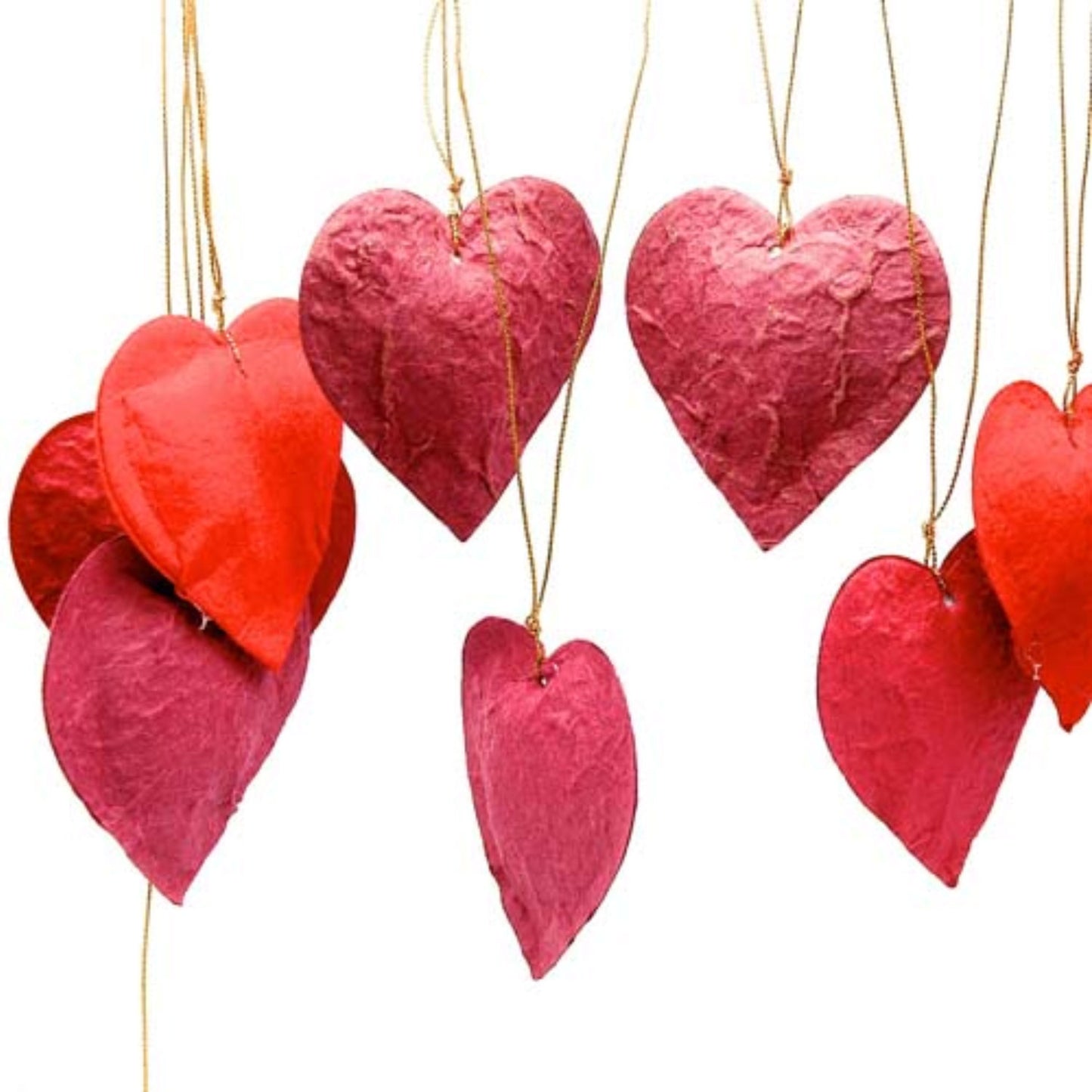 Handmade Paper Garland | Hearts, Made in Thailand, 9' Long