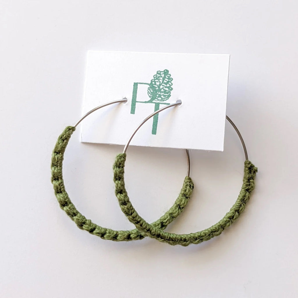 Pine Cone Treasures Softie Hoops | Moss Green, Handmade in Canada