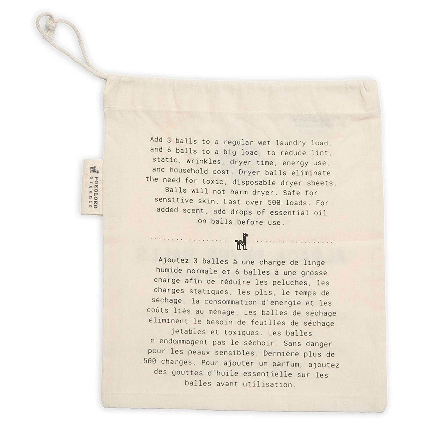 Alpaca Dryer Balls Pack of 3 and Muslin Bag