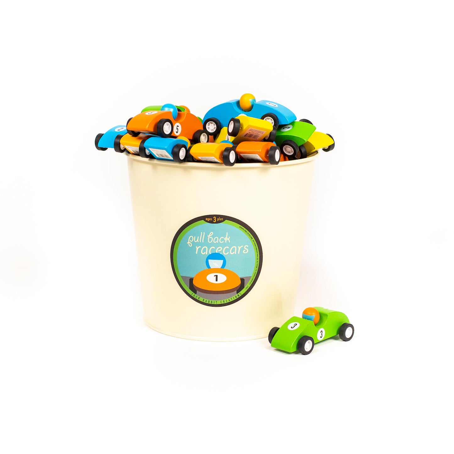 Jack Rabbit Mini Race Cars | Wooden Pull Back Toy