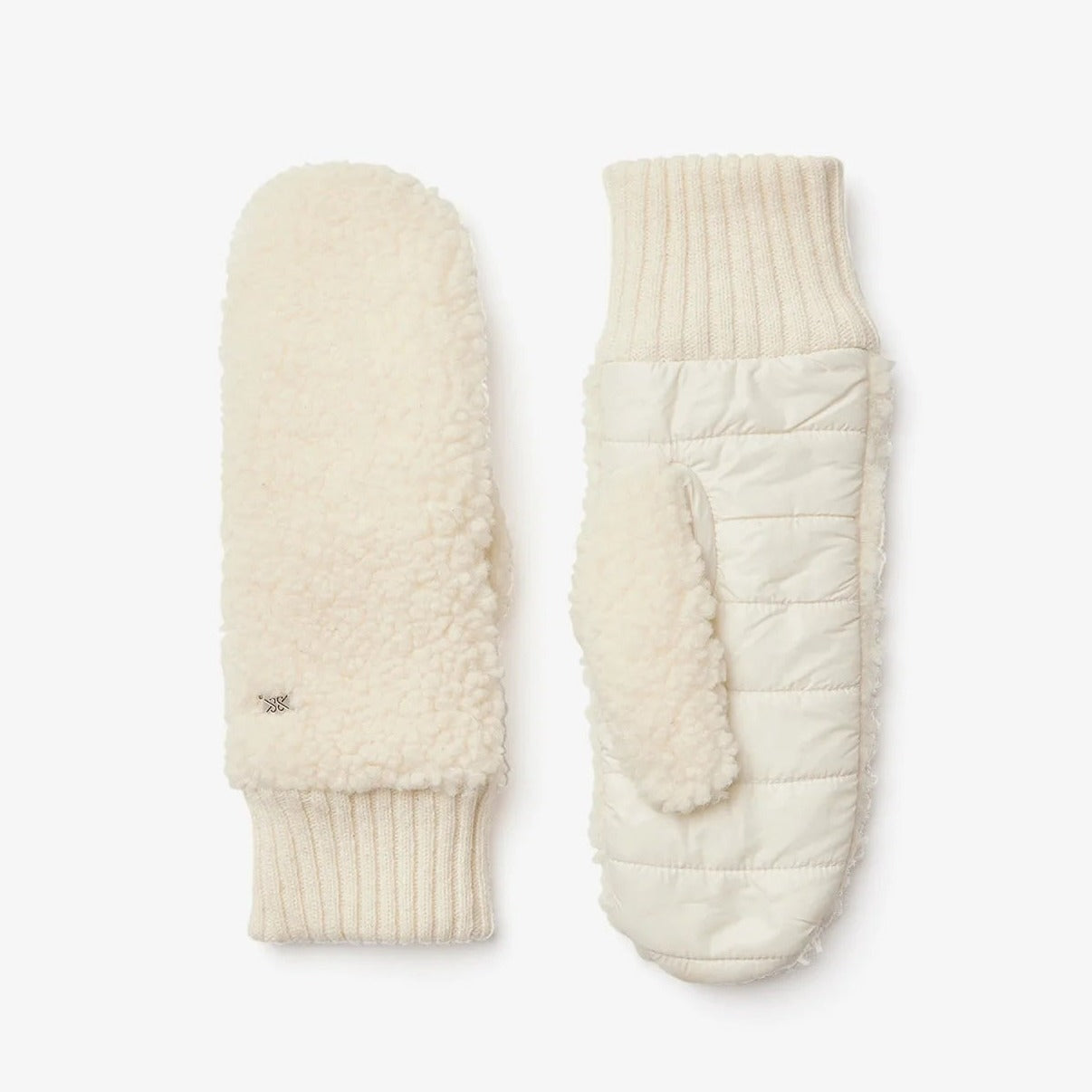 Soia & Kyo Alina Faux Sherpa Mittens - Powder, Designed in Canada