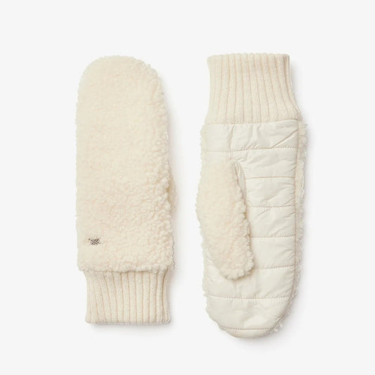 Soia & Kyo Alina Faux Sherpa Mittens - Powder, Designed in Canada